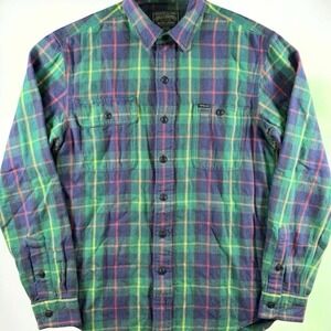 Vintage Polo Country Ralph Lauren Flannel Shirt Mens Small Green Plaid 90s